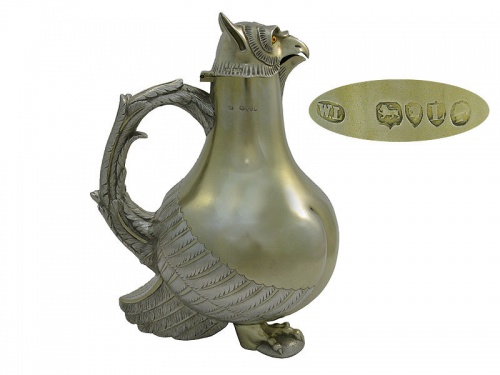 Victorian Silver '' Griffin '' Wine Ewer  1886